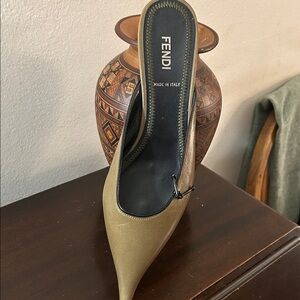 Fendi Women's Olive Leather Heels